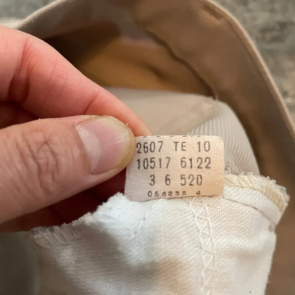 Vintage Levi's Polyester Talon Pants Mens 42x30 USA Tan Black Tab Western Retro